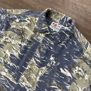 Columbia Sportswear VTG Style Terry Cloth Button Up Hawaiian Shirt Sz L Tropical